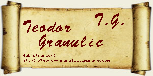 Teodor Granulić vizit kartica